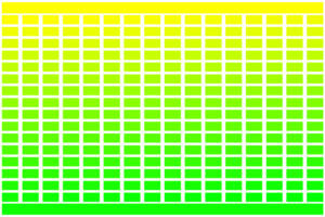 256 RGB Colours - Yellow to Green - Grid