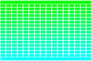 Vibrant rainbow colour spectrum grid illustrating light therapy and colour vision concepts.