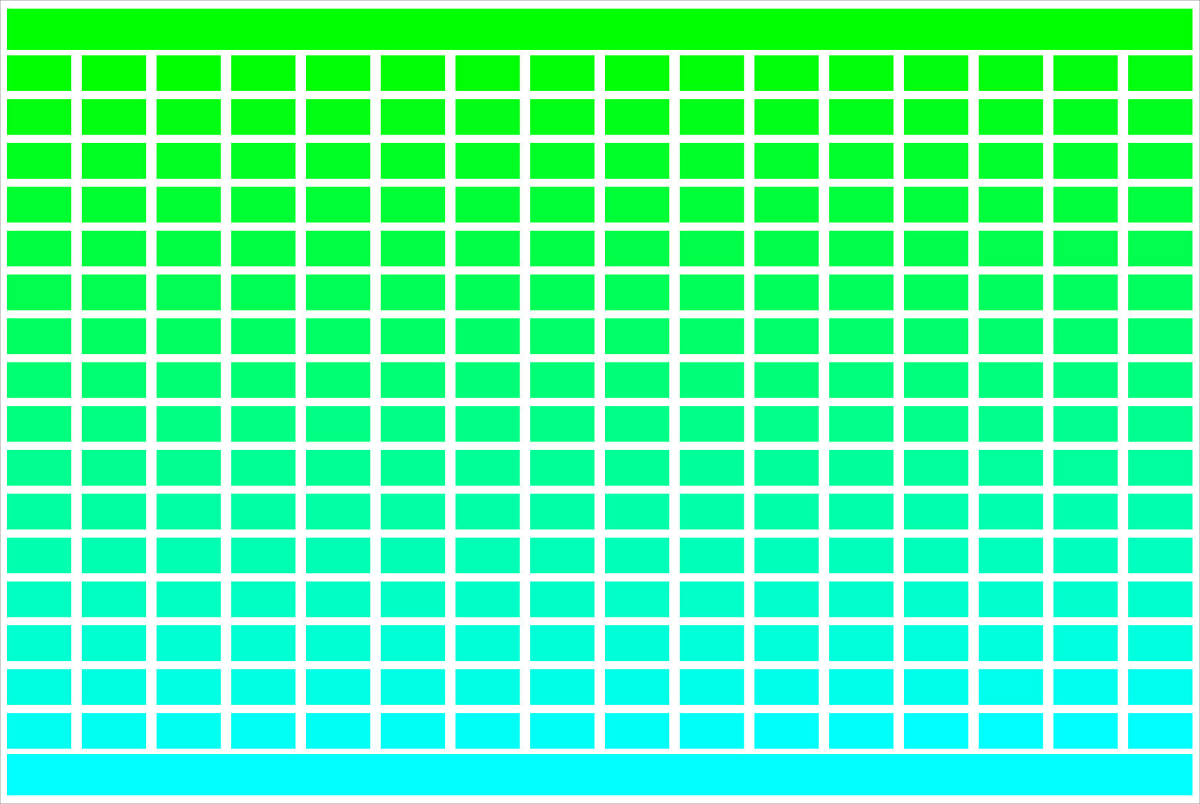 Vibrant rainbow colour spectrum grid illustrating light therapy and colour vision concepts.