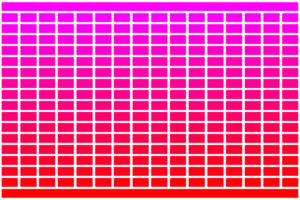 256 RGB Colours - Magenta to Red - Grid